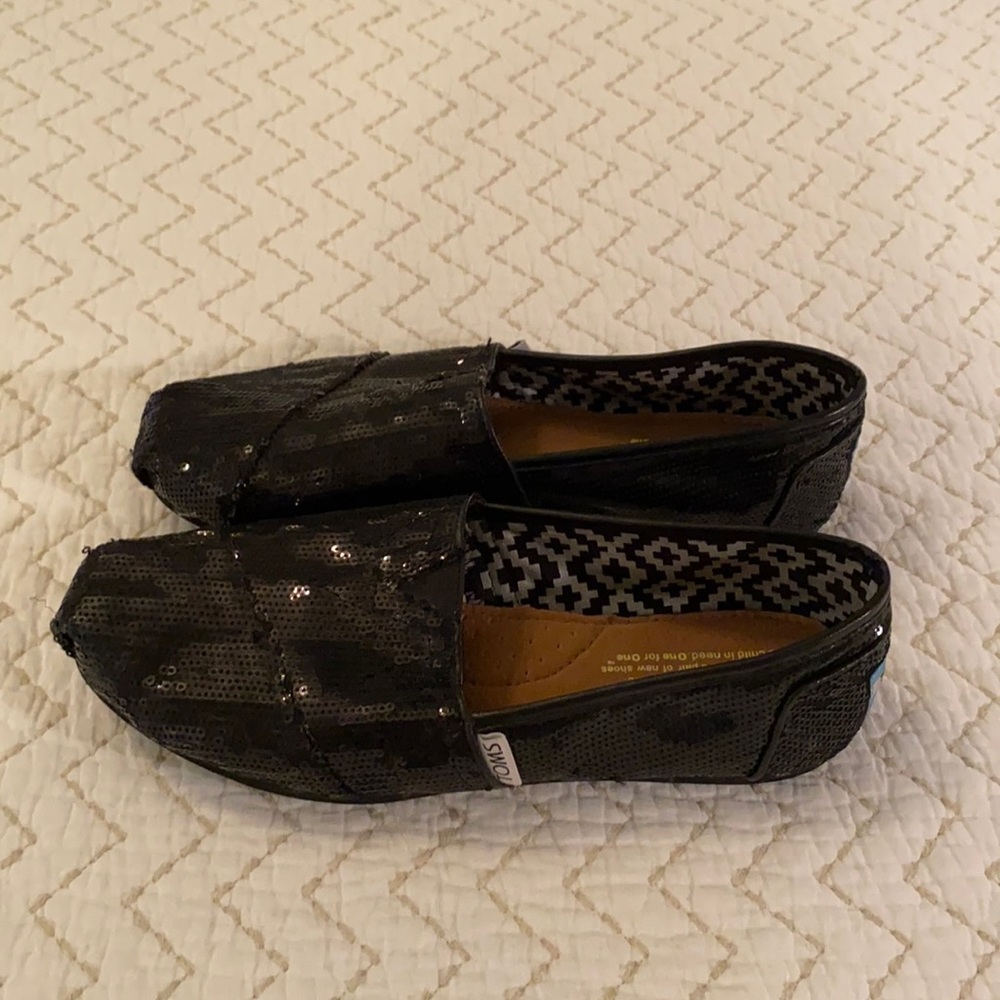 Black Sequined TOMS